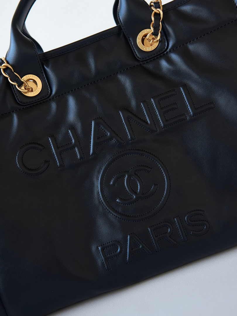 Chanel Large Shopping Bag A66941 Calfskin Black