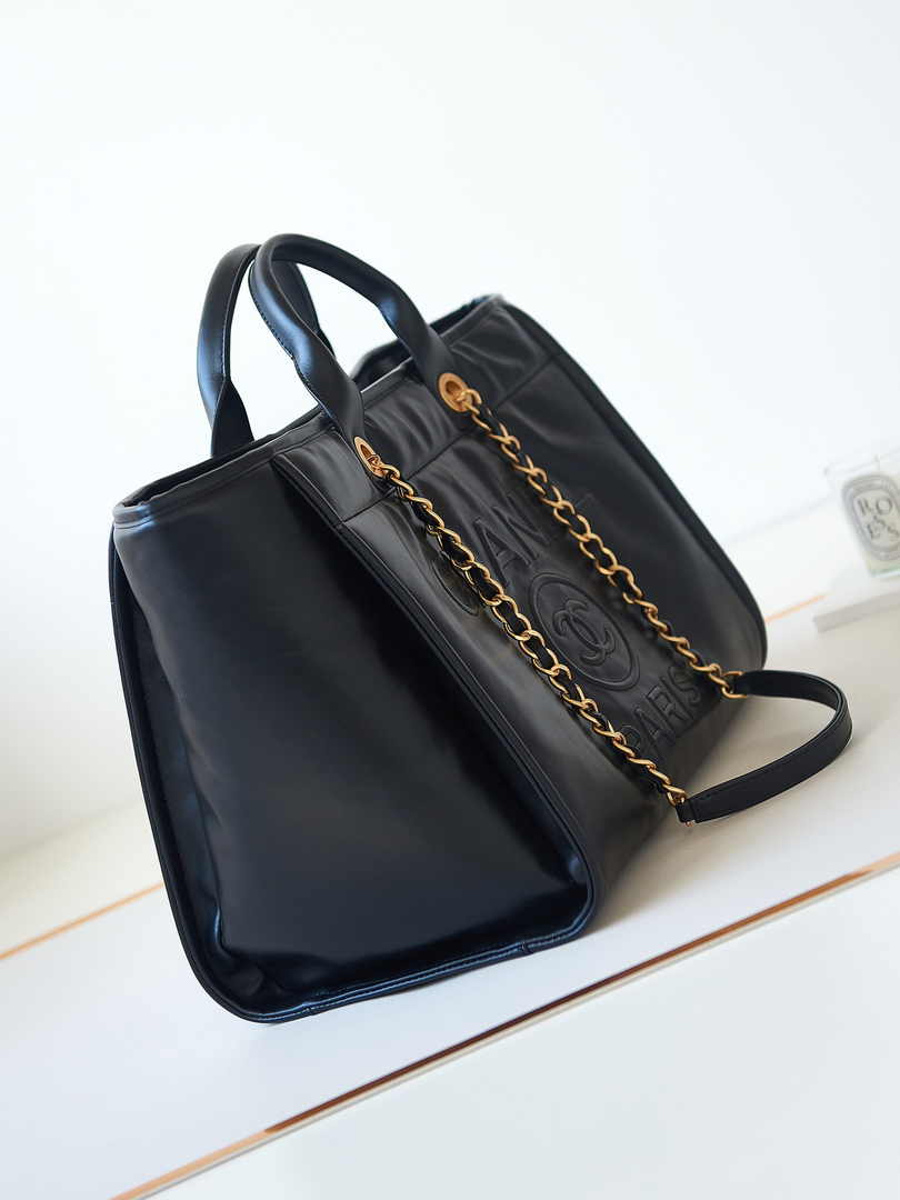 Chanel Large Shopping Bag A66941 Calfskin Black