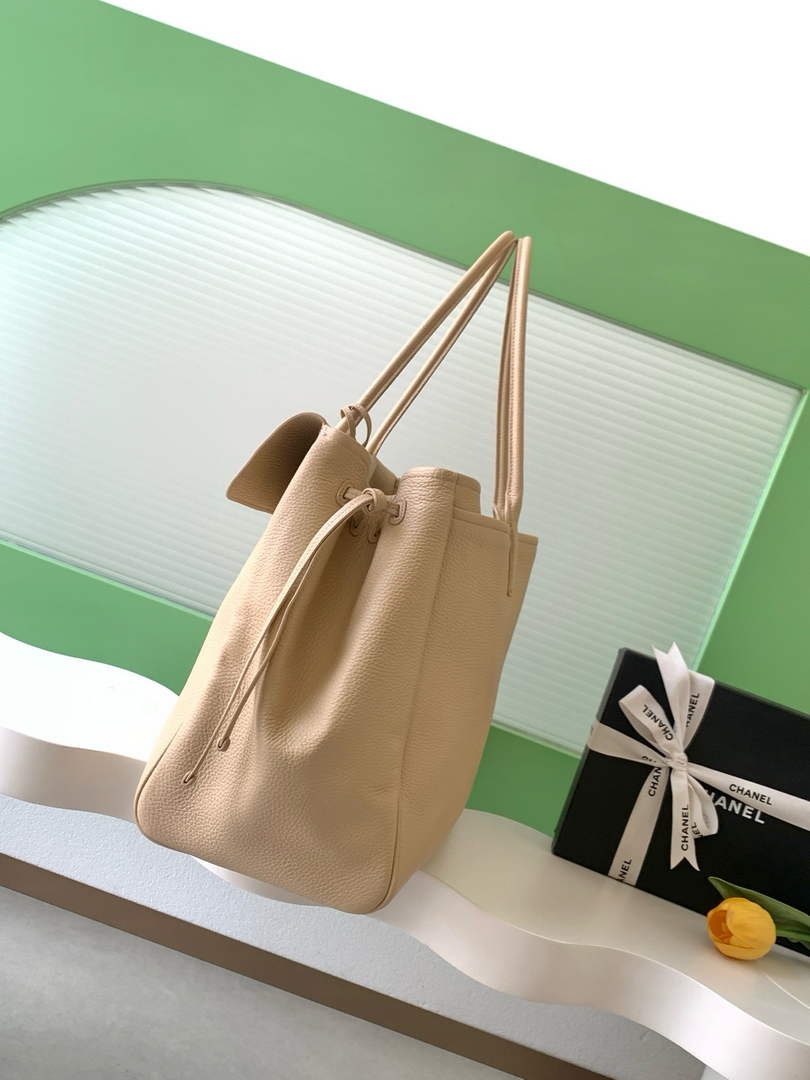 Chanel Large Shopping Tote Bag, AS6289 Apricot Grained Calfskin