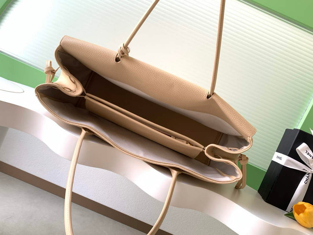 Chanel Large Shopping Tote Bag, AS6289 Apricot Grained Calfskin
