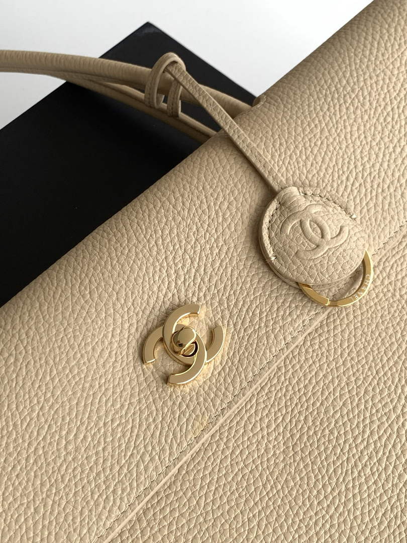 Chanel Large Shopping Tote Bag, AS6289 Apricot Grained Calfskin