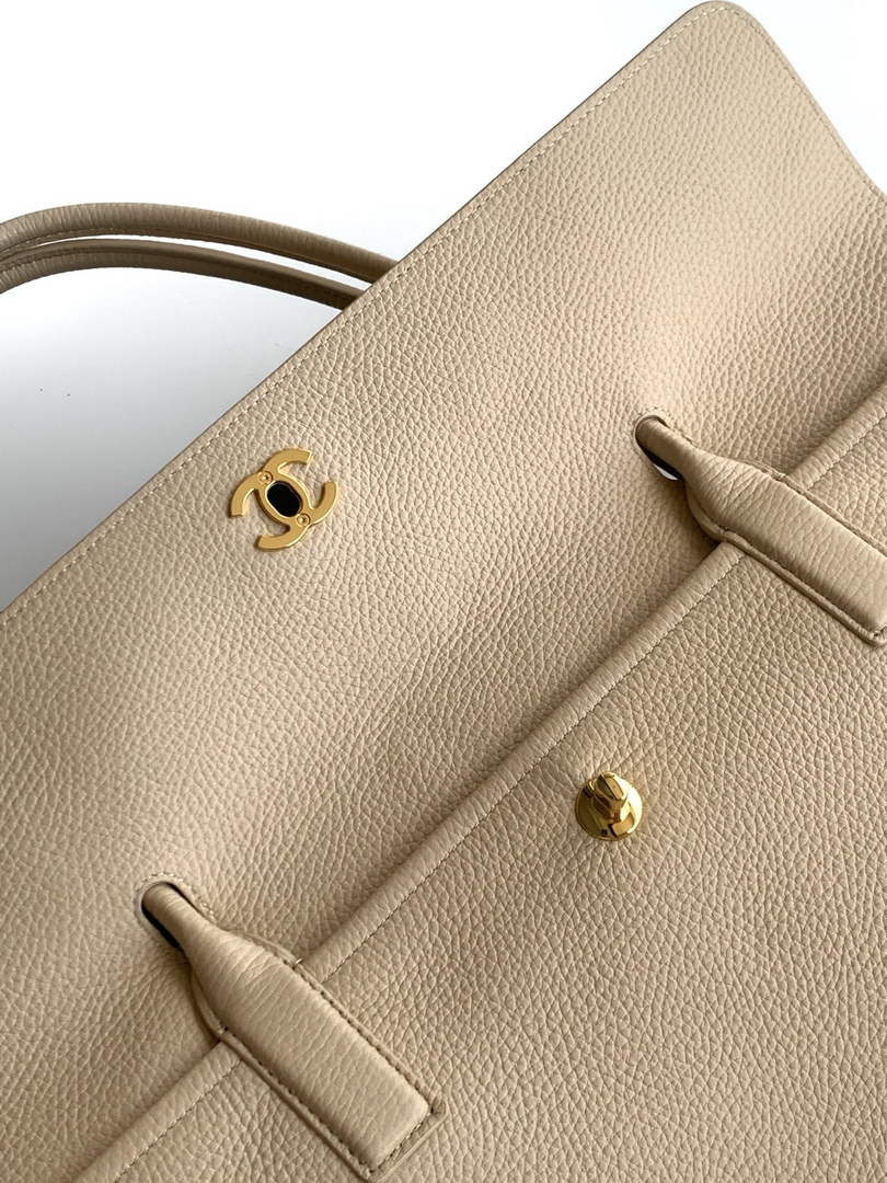 Chanel Large Shopping Tote Bag, AS6289 Apricot Grained Calfskin