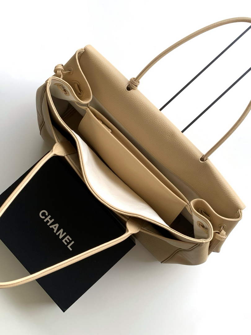 Chanel Large Shopping Tote Bag, AS6289 Apricot Grained Calfskin