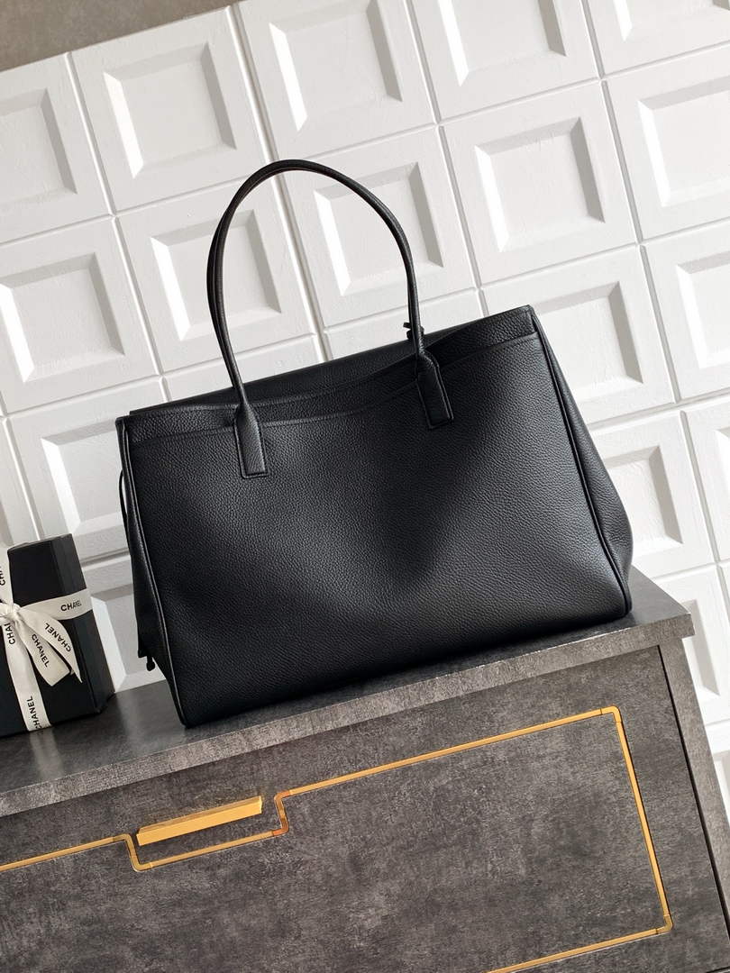 Chanel Large Shopping Tote Bag, AS6289 Black Grained Calfskin