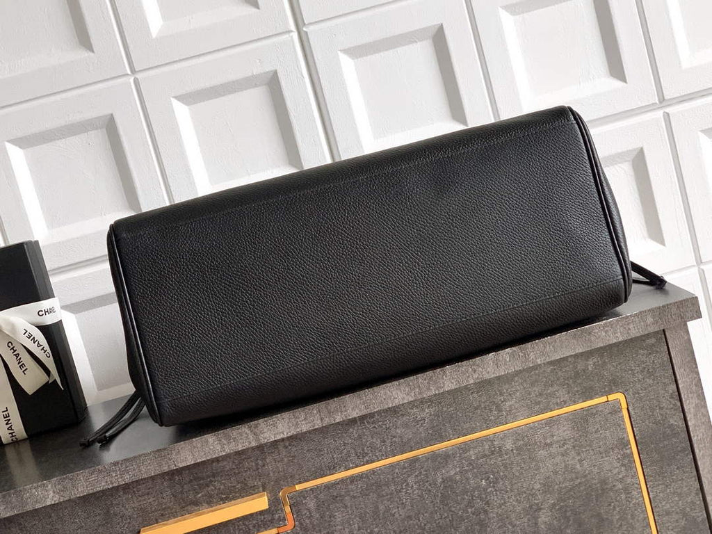 Chanel Large Shopping Tote Bag, AS6289 Black Grained Calfskin