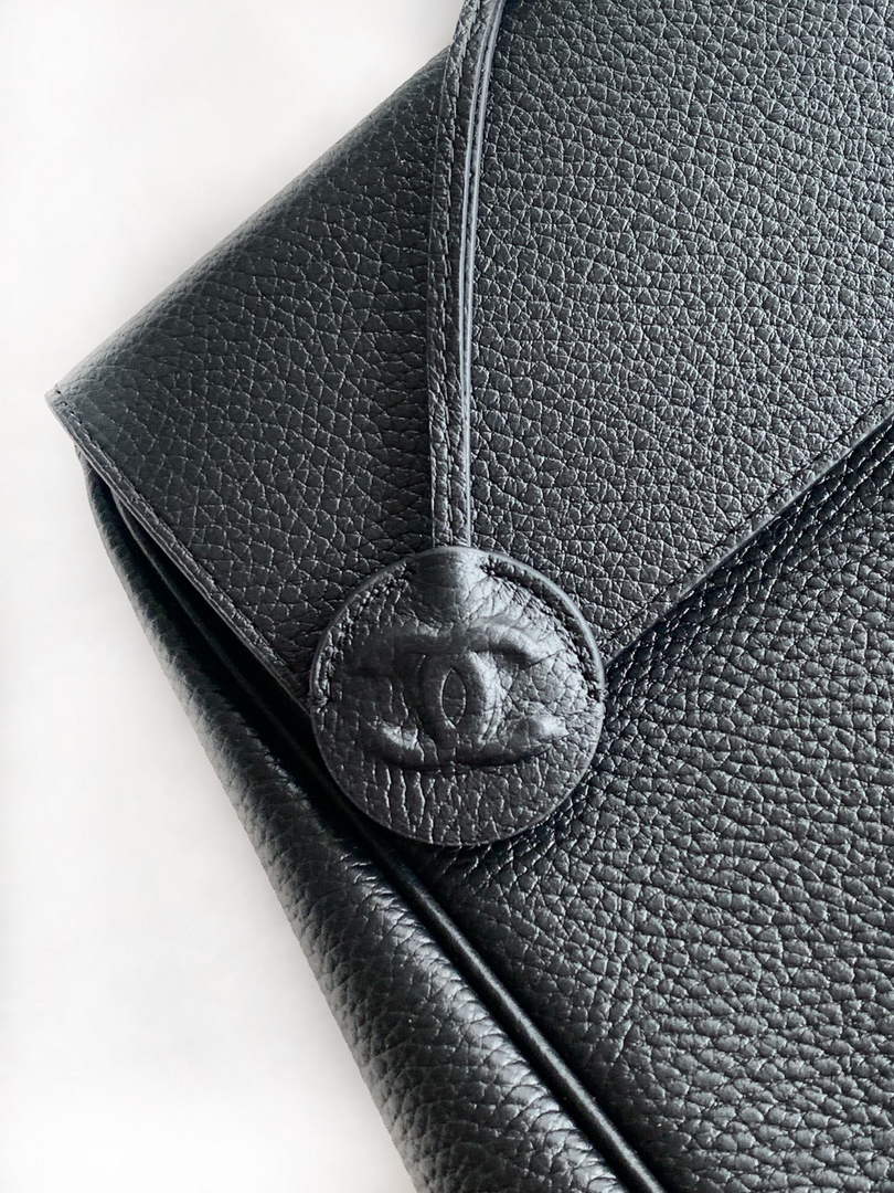 Chanel Large Shopping Tote Bag, AS6289 Black Grained Calfskin