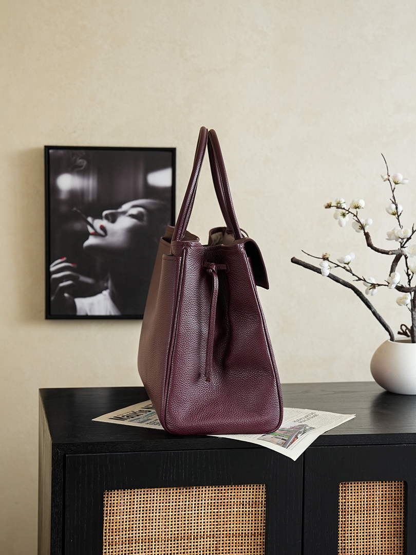 Chanel Large Shopping Tote Bag, AS6289 Dark Burgundy Grained Calfskin