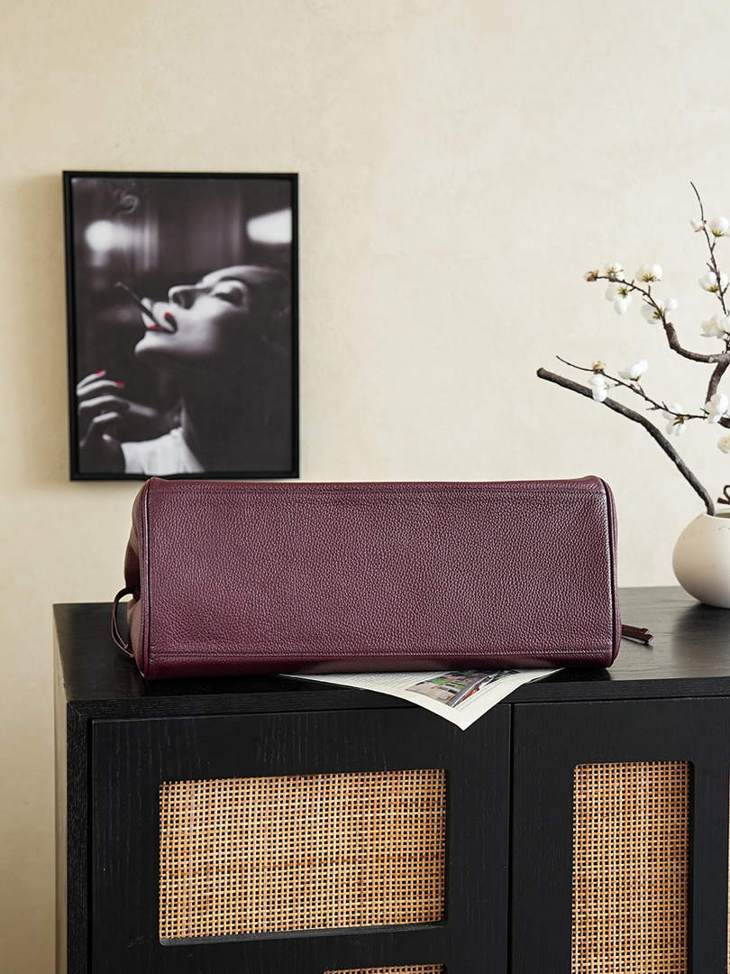 Chanel Large Shopping Tote Bag, AS6289 Dark Burgundy Grained Calfskin