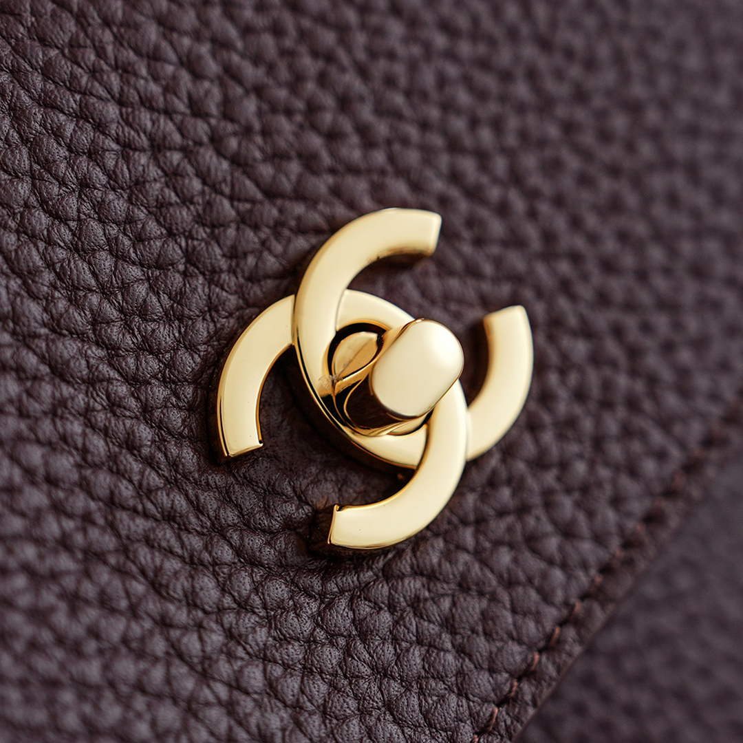 Chanel Large Shopping Tote Bag, AS6289 Dark Burgundy Grained Calfskin