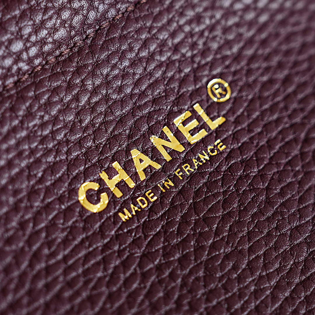 Chanel Large Shopping Tote Bag, AS6289 Dark Burgundy Grained Calfskin
