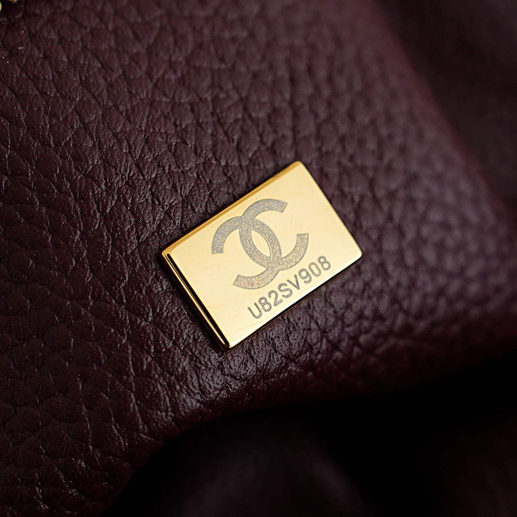 Chanel Large Shopping Tote Bag, AS6289 Dark Burgundy Grained Calfskin