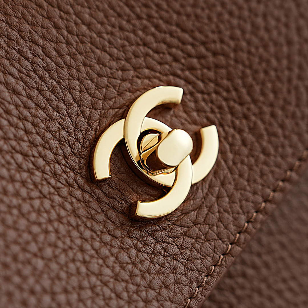 Chanel Large Shopping Tote Bag, AS6289 Brown Grained Calfskin