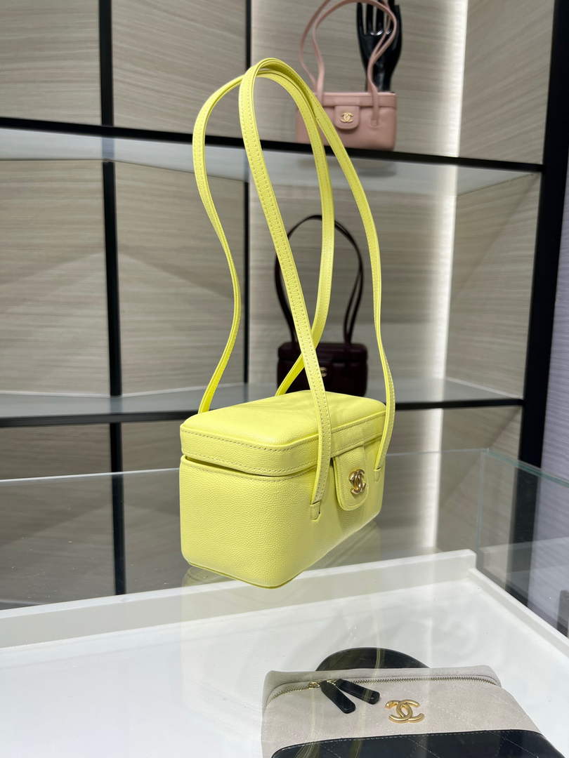 Chanel Long Vanity with Leather Strap AP5067, Calfskin Yellow