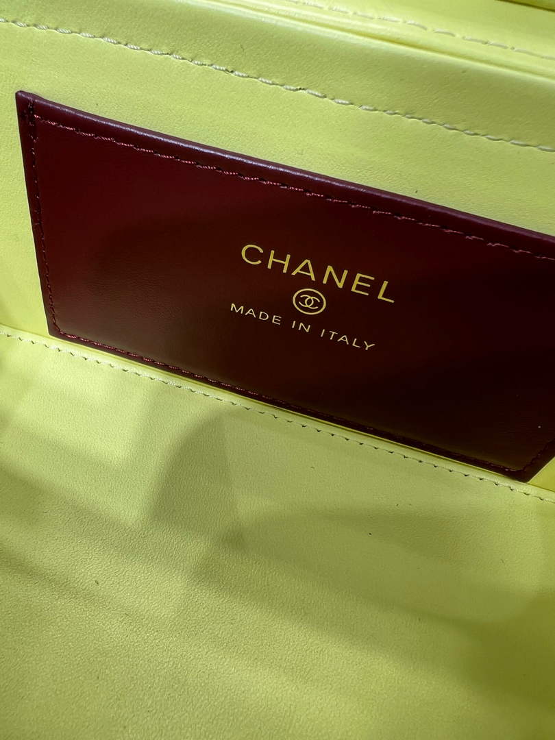 Chanel Long Vanity with Leather Strap AP5067, Calfskin Yellow