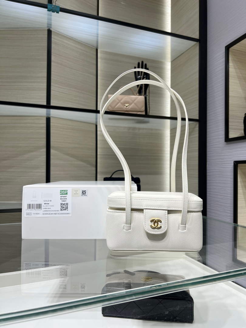 Chanel Long Vanity with Leather Strap AP5067, Calfskin Beige
