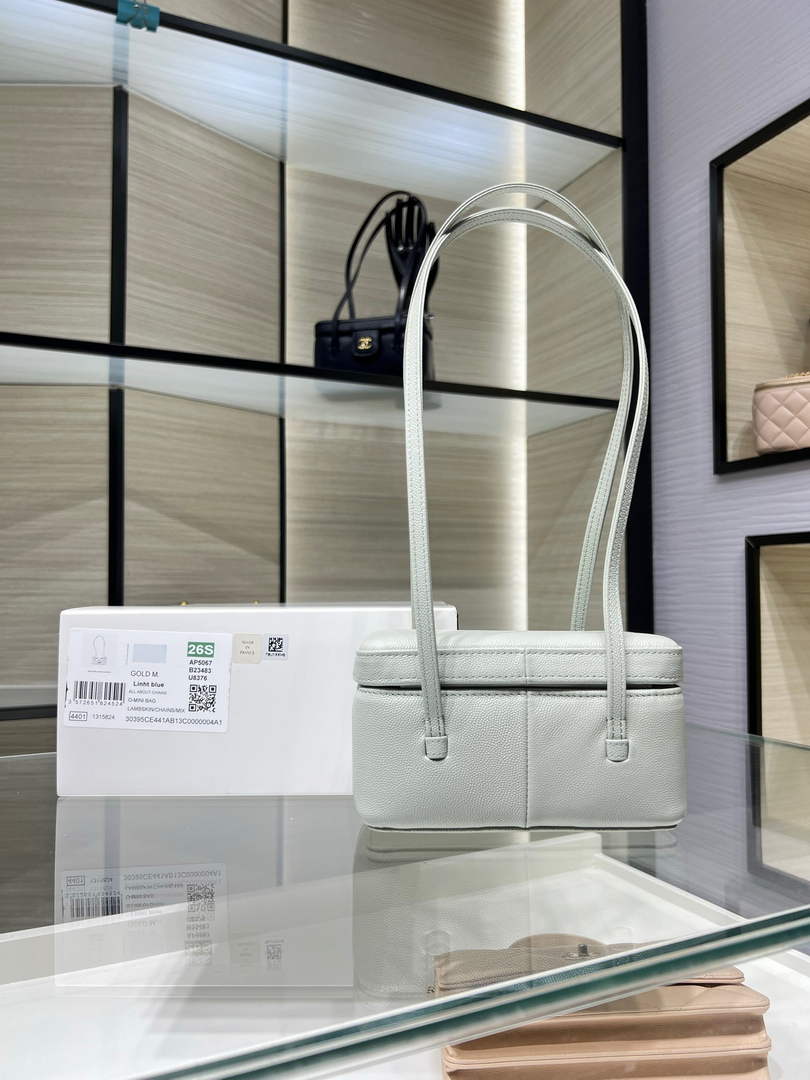 Chanel Long Vanity with Leather Strap AP5067, Calfskin Gray