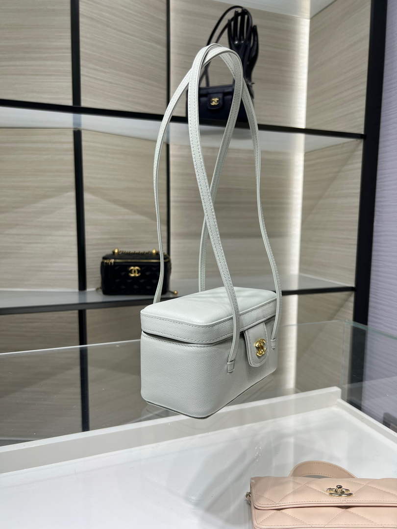 Chanel Long Vanity with Leather Strap AP5067, Calfskin Gray