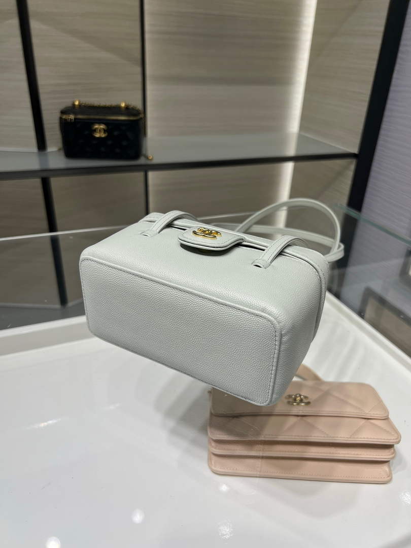 Chanel Long Vanity with Leather Strap AP5067, Calfskin Gray