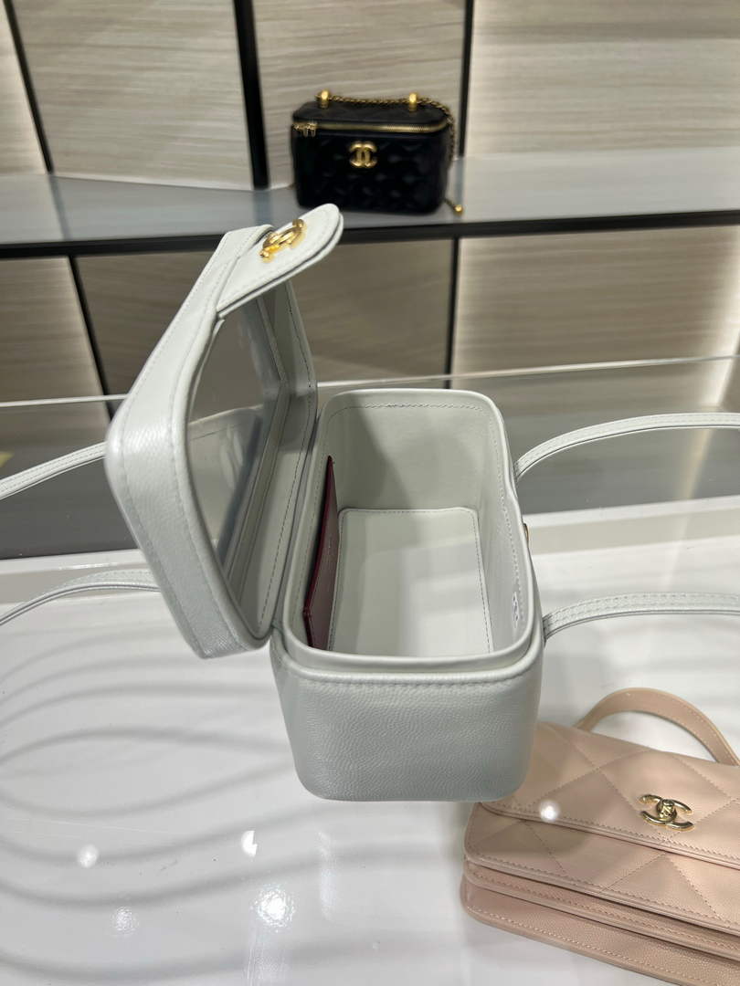 Chanel Long Vanity with Leather Strap AP5067, Calfskin Gray