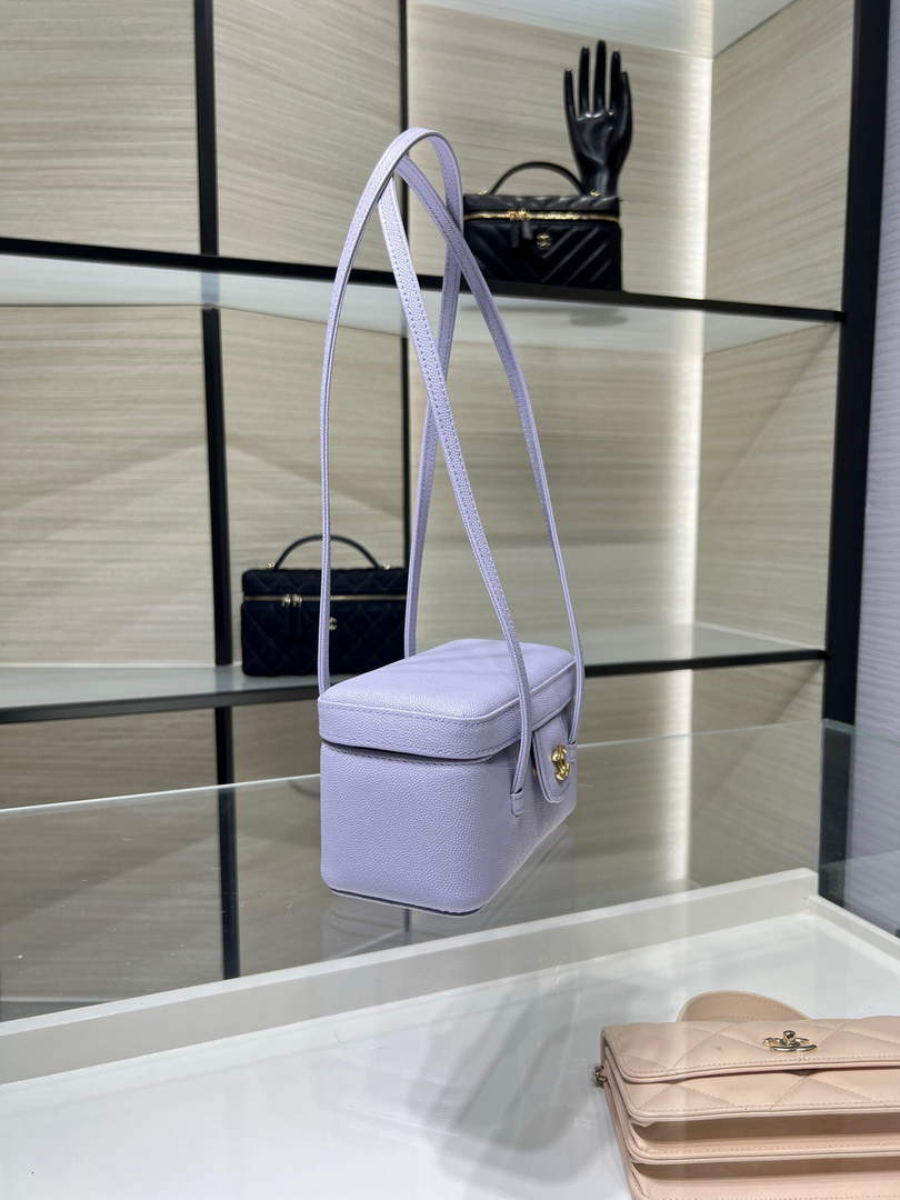 Chanel Long Vanity with Leather Strap AP5067, Calfskin Light Purple