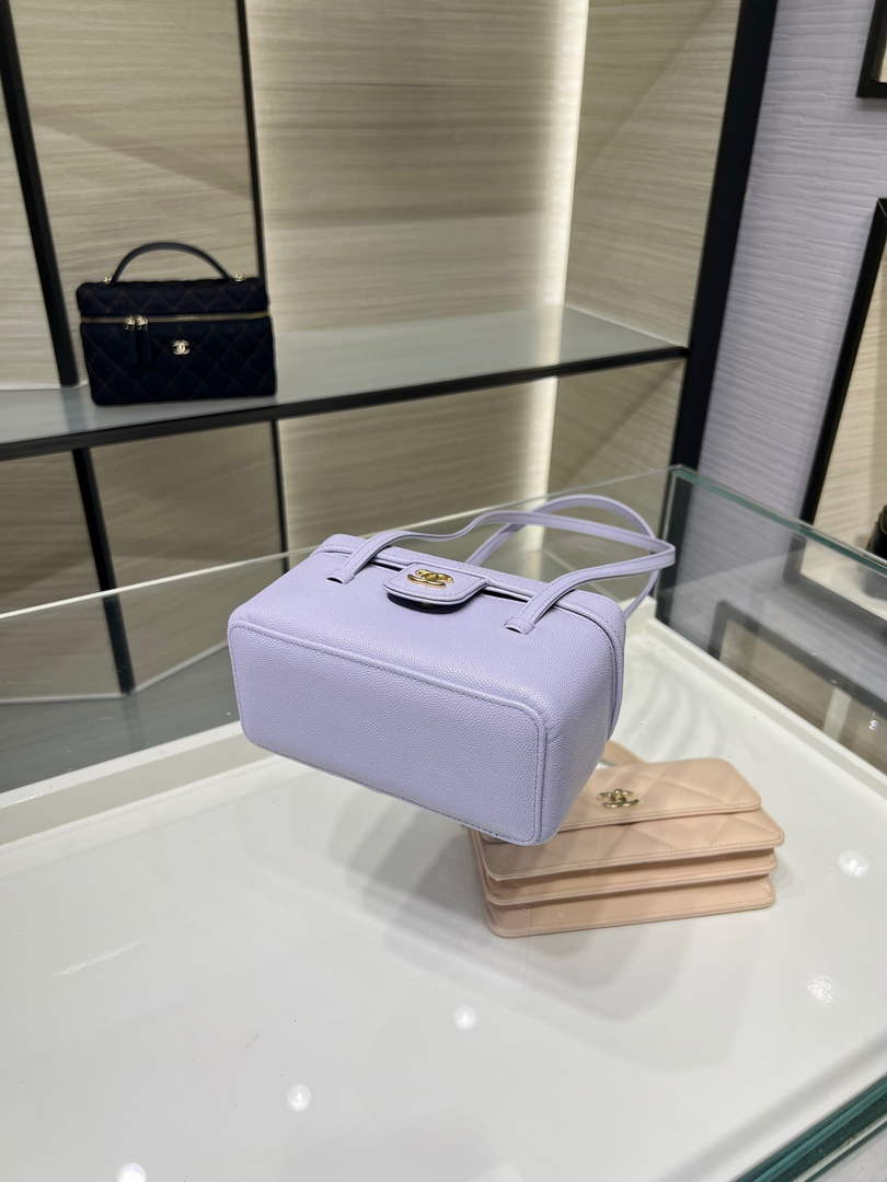 Chanel Long Vanity with Leather Strap AP5067, Calfskin Light Purple
