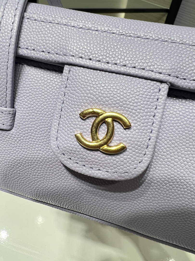 Chanel Long Vanity with Leather Strap AP5067, Calfskin Light Purple