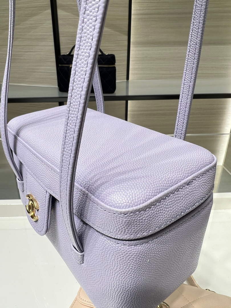 Chanel Long Vanity with Leather Strap AP5067, Calfskin Light Purple