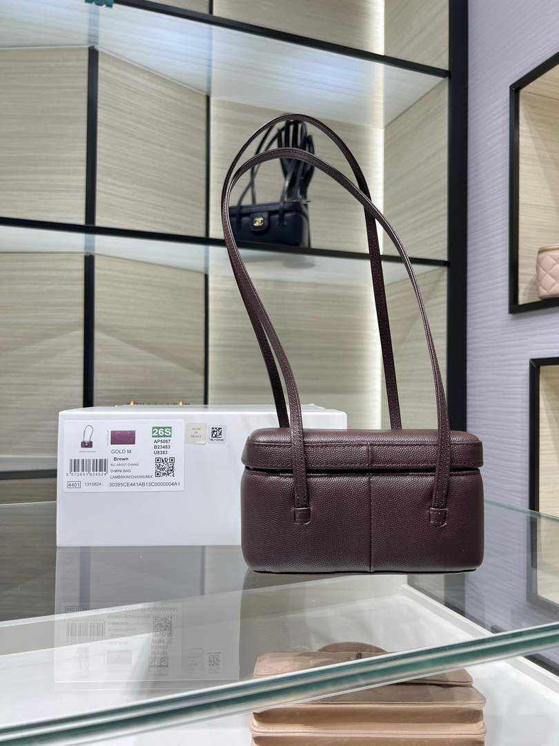 Chanel Long Vanity with Leather Strap AP5067, Calfskin Brown