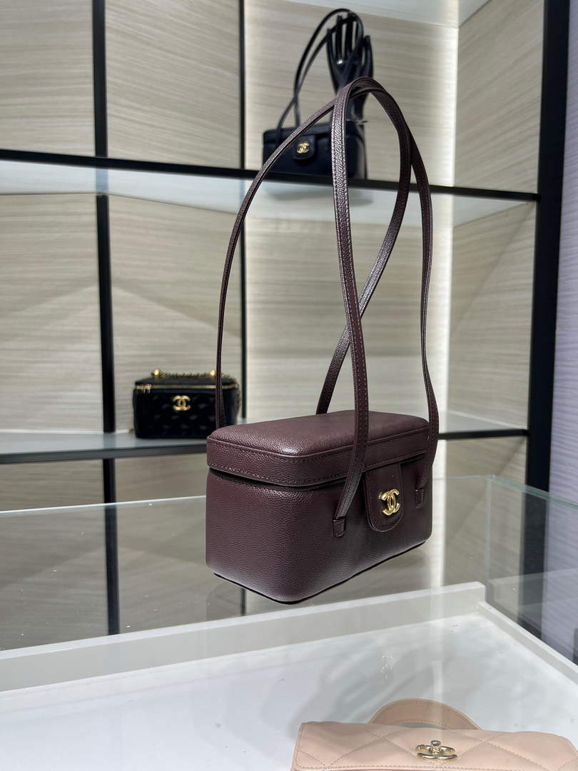Chanel Long Vanity with Leather Strap AP5067, Calfskin Brown