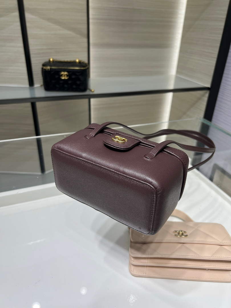 Chanel Long Vanity with Leather Strap AP5067, Calfskin Brown