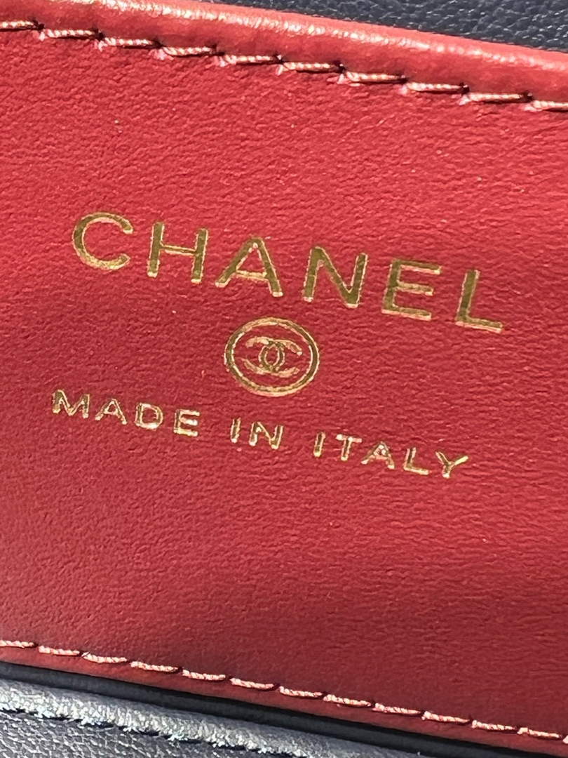 Chanel Long Vanity with Leather Strap, AP5067 Calfskin Navy
