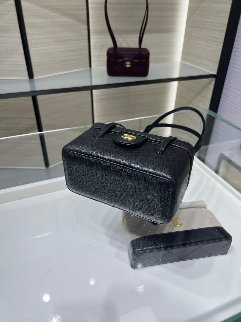 Chanel Long Vanity with Leather Strap AP5067, Calfskin Black