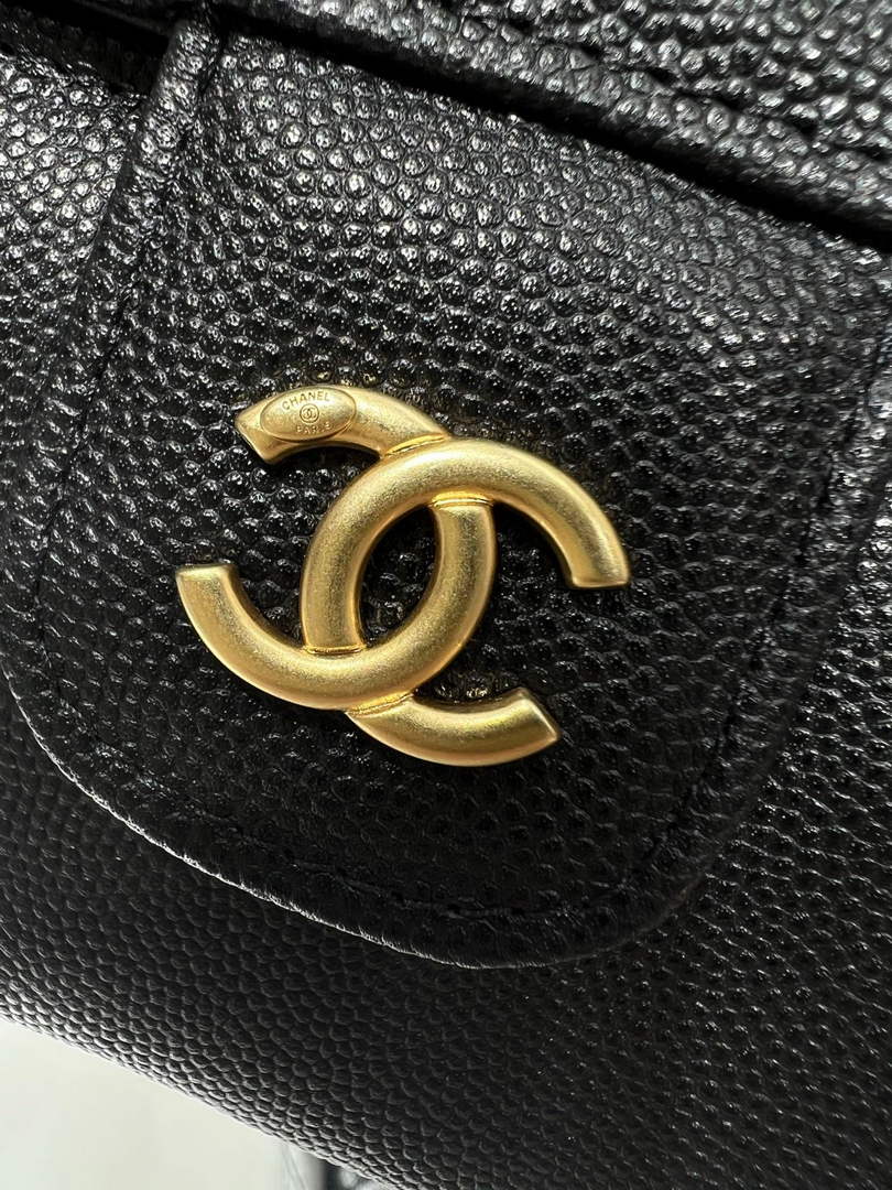 Chanel Long Vanity with Leather Strap AP5067, Calfskin Black