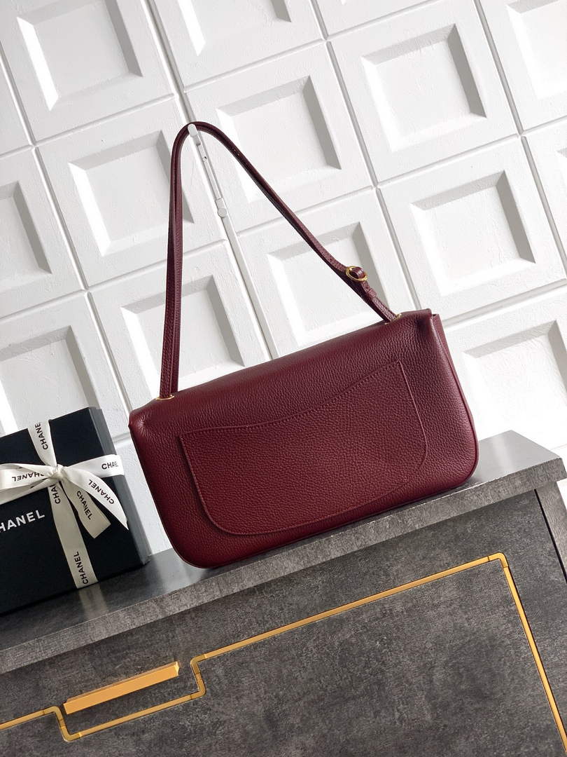 Chanel Maxi Flapbag AS6231 Grained Calfskin Dark Burgundy Gold