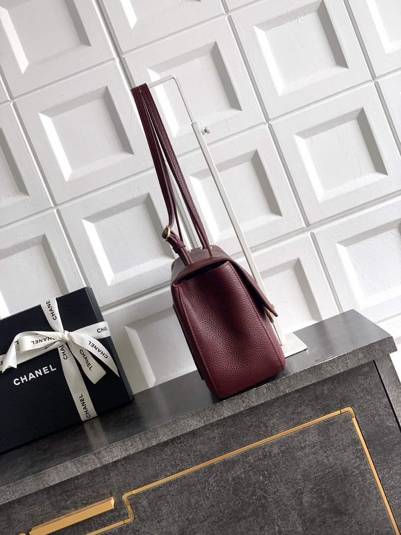 Chanel Maxi Flapbag AS6231 Grained Calfskin Dark Burgundy Gold