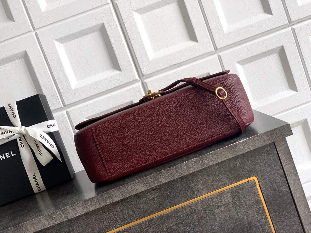 Chanel Maxi Flapbag AS6231 Grained Calfskin Dark Burgundy Gold