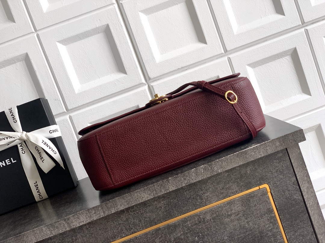 Chanel Maxi Flapbag AS6231 Grained Calfskin Dark Burgundy Gold