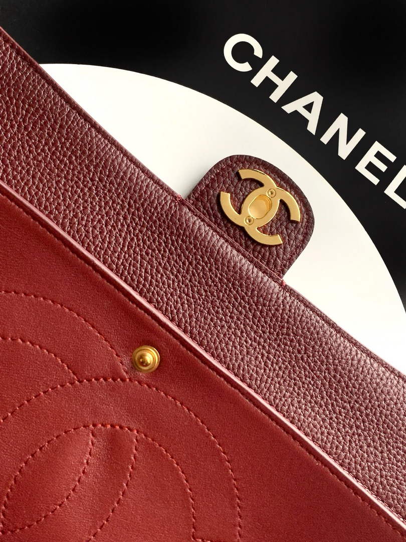 Chanel Maxi Flapbag AS6231 Grained Calfskin Dark Burgundy Gold