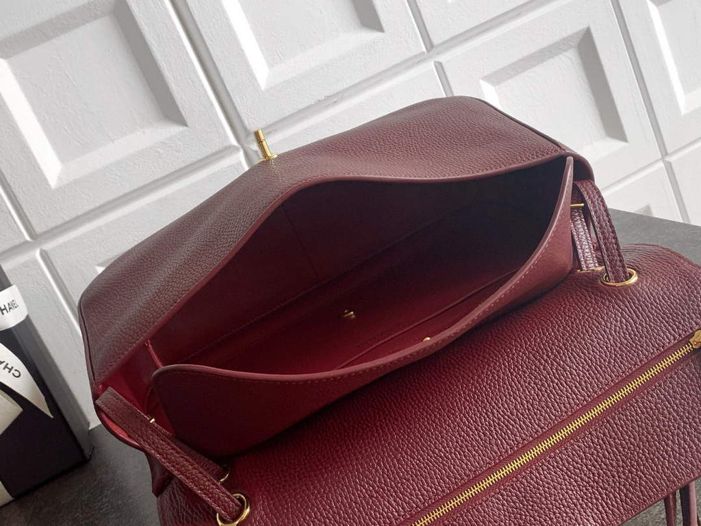 Chanel Maxi Flapbag AS6231 Grained Calfskin Dark Burgundy Gold