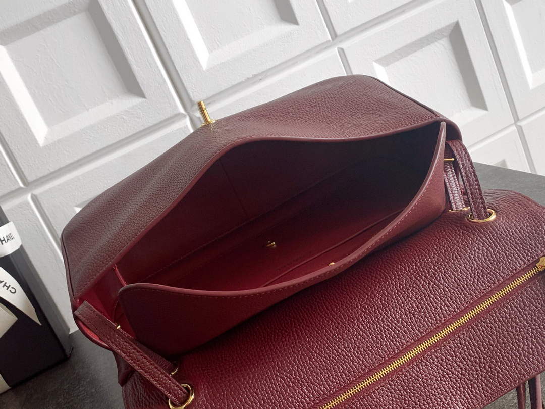 Chanel Maxi Flapbag AS6231 Grained Calfskin Dark Burgundy Gold