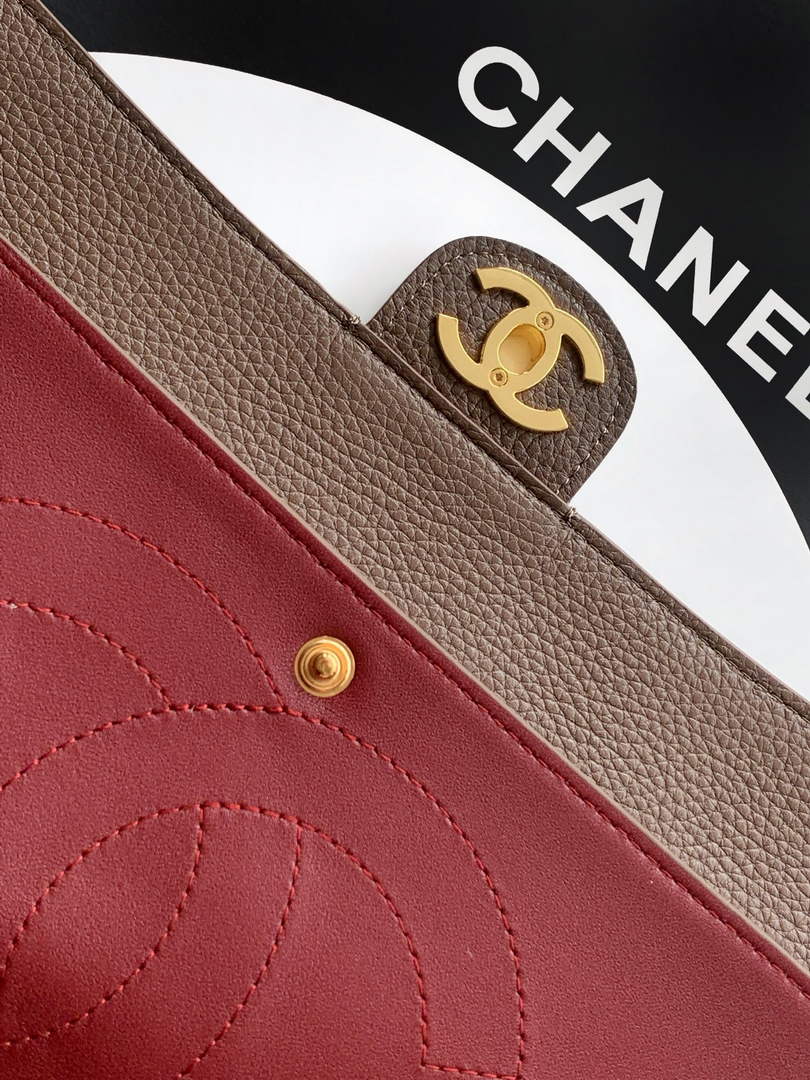 Chanel Maxi Flapbag AS6231 Grained Calfskin Light Brown Gold