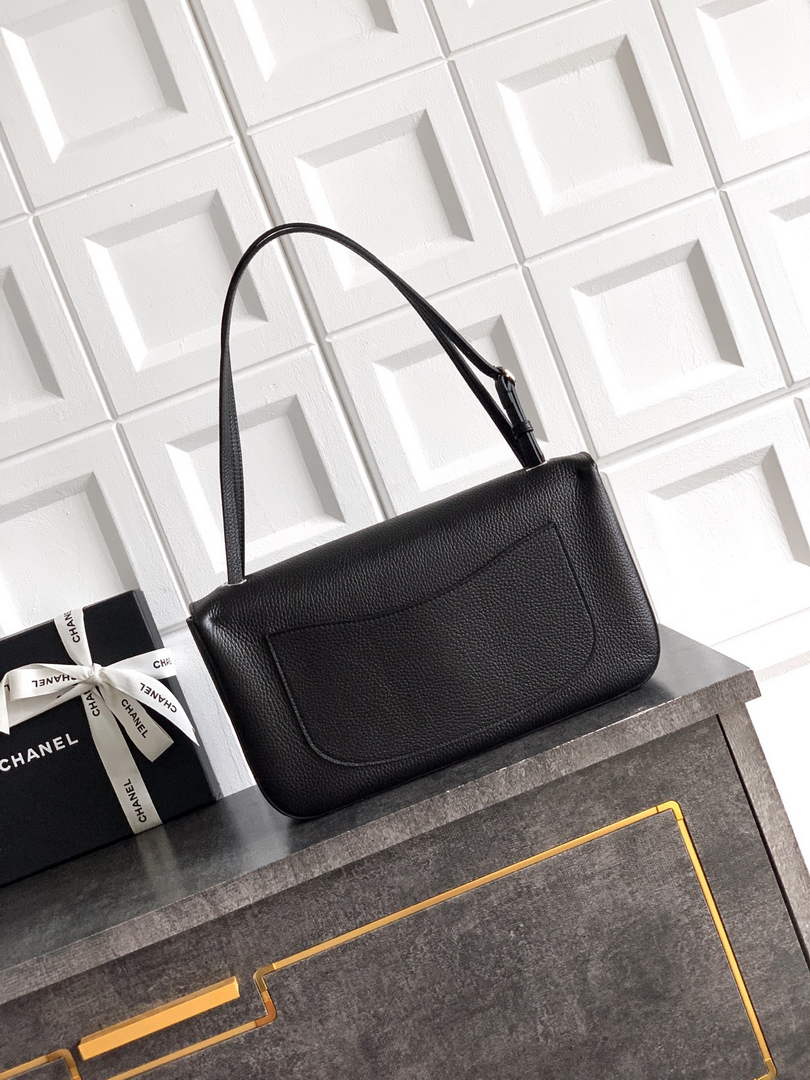 Chanel Maxi Flapbag AS6231 Grained Calfskin Black Silver