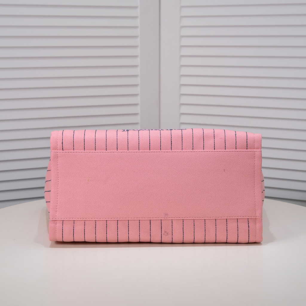 Chanel Maxi Shopping Bag A93786 Cotton Calfskin Pink