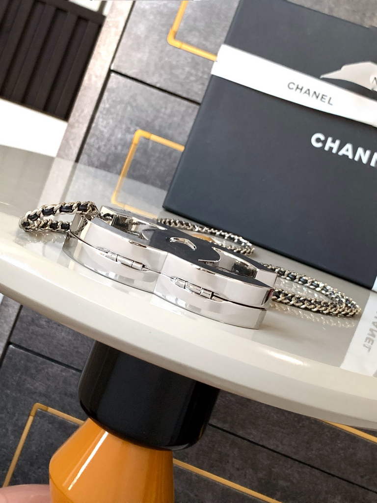 Chanel MICRO BAG Pendant Crossbody Long Necklace Silver