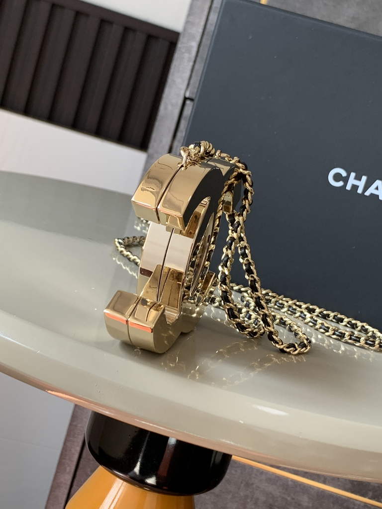 Chanel MICRO BAG Pendant Crossbody Long Necklace Gold
