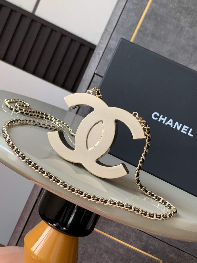 Chanel MICRO BAG Pendant Crossbody Long Necklace Gold