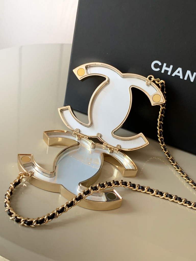 Chanel MICRO BAG Pendant Crossbody Long Necklace Gold