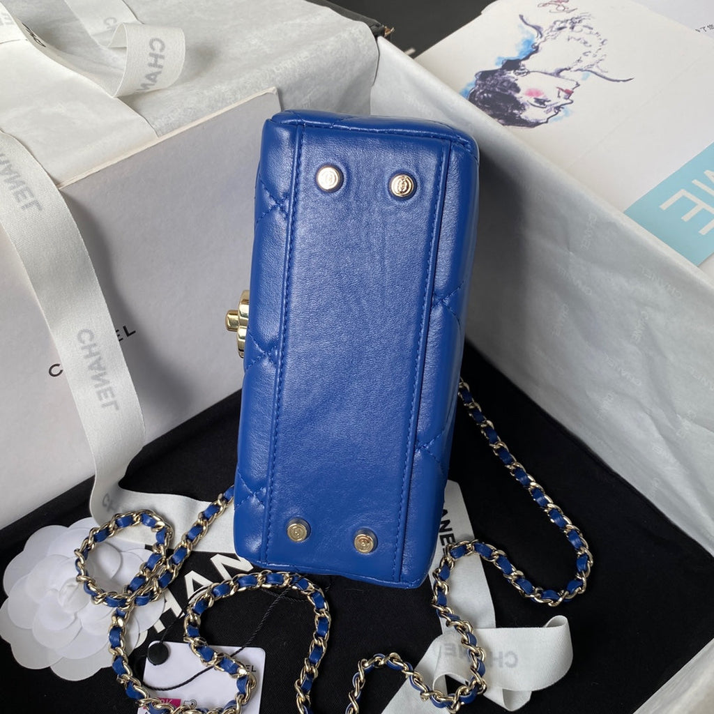Chanel Mini Box Shoulder Bag AS4469 Lambskin Dark Blue