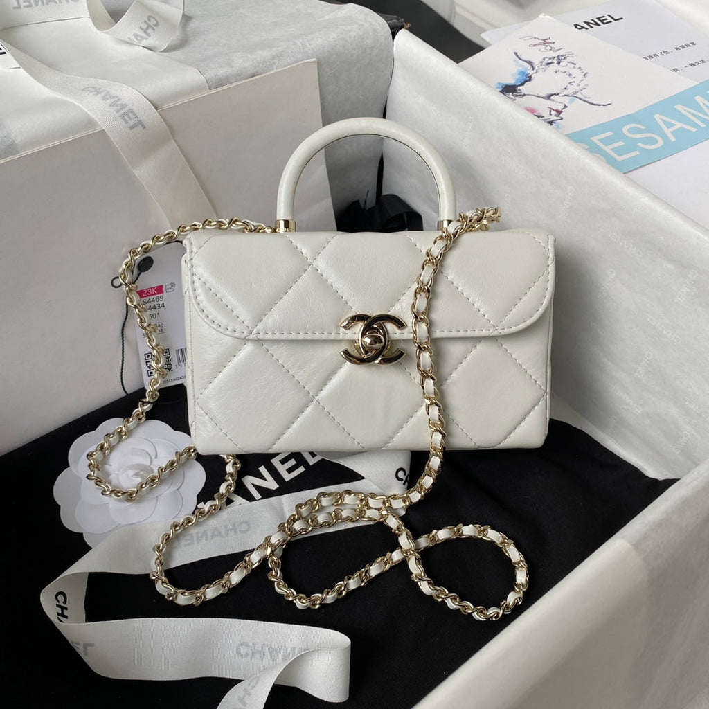 Chanel Mini Box Shoulder Bag AS4469 Lambskin Beige
