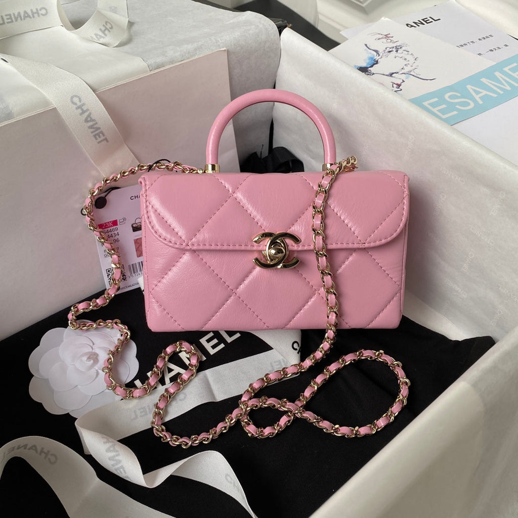 Chanel Mini Box Shoulder Bag AS4469 Lambskin Pink